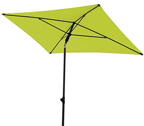 Derby ombrellone da balcone e terrazza 180x120cm in verde mela I rettangolare I con cursore per l'apertura I da giardino regolabile in altezza