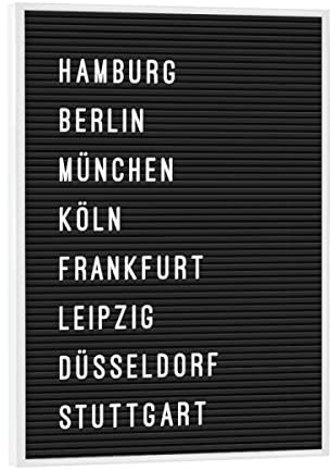 artboxONE Poster mit weißem Rahmen 18x13 cm Städte Letterboard Städte Deutschland - Bild letterboard Blackboard Board