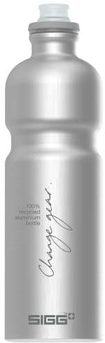 SIGG - Alu Fahrrad Trinkflasche - Move MyPlanet Alu - Klimaneutral Zertifiziert - Federleicht - BPA-frei - Sport & Fahrrad Zubehör - Gebürstet - 0,75L