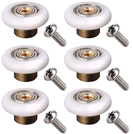 LWCUSNJ 6 pcs Shower Door Rollers Wheels, Bathroom Glass Door Replacement Part Runner Sliding Shower Door Roller Wheel-Roller (25mm)