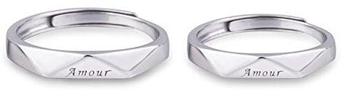 Whoiy Silberring Damen, Schmuck Ringe 925er Sterling Silber Amour Graviert Kostenlos Graviert Pärchen Geschenke