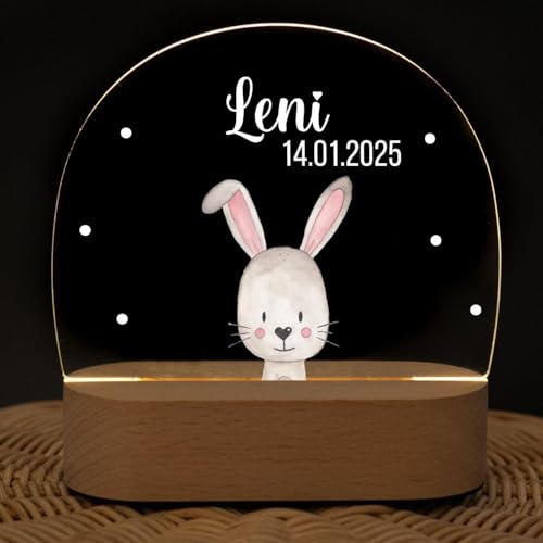 wunderwunsch - Personalisiertes Nachtlicht für Babys - Individuelle Nachttischlampe für Kinder - Personalisierte Geschenke Kinder - Babygeschenk - Geschenk zur Geburt