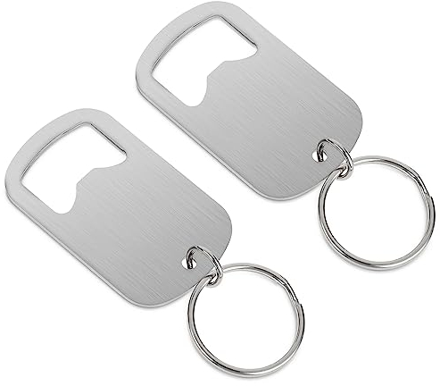 Ouligay 2 abridores de botellas llaveros abridor de botellas de cerveza de acero inoxidable abridor de botellas abrebotellas de bar abrebotellas para latas de cerveza cocina bar restaurante