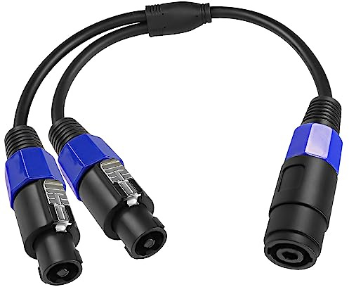 XMSJSIY Speakon Buchse zu 2 Stecker Splitter Kabel Lautsprecher Break Out Twist Lock Audio Kabel NL4FC 4 Core Lautsprecher Verbinder - 50CM / 1.64Fuß