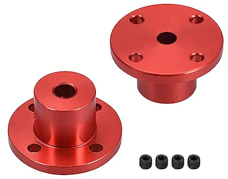 TA-VIGOR Rigid Flange Coupling 5mm Inner Dia, Motor Guide Shaft Coupler H15xD15mm Motor Connector for DIY Parts, 2Pcs