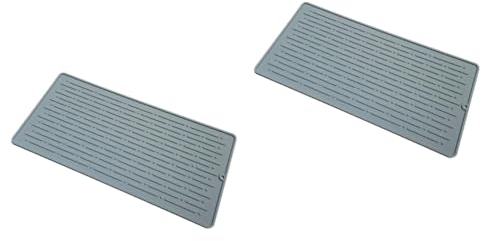 BESTonZON 2pcs Dish Drainer Silicone Dish Drying Mat Heat Insulation Non-Slip Easy to Clean Kitchen Tool