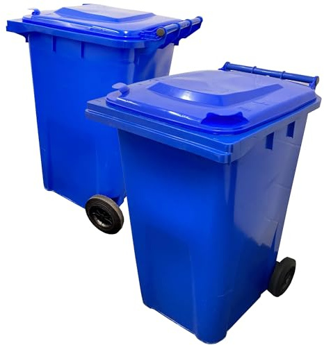 STAR SUPPLIES 240 Litre Large Outdoor Standard Size Blue Wheelie Bin | For Garden Trash & Household Recycling With Lid & Wheels