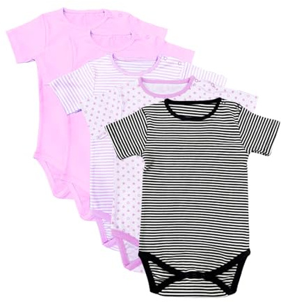 NIYS Unisex Bodysuits Shortsleeved Comfortable Soft 100% Cotton Vests for 0 to 24 Months Baby Boys and Girls
