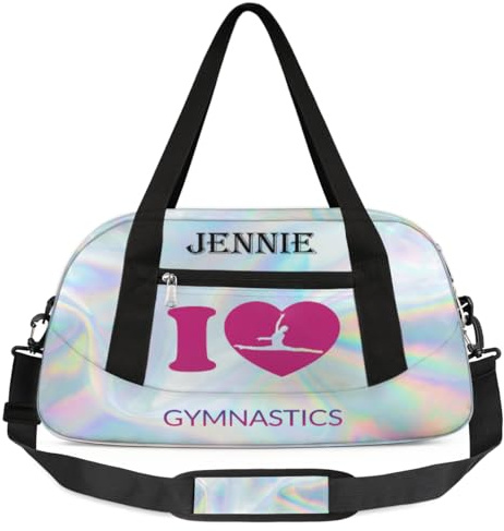 TropicalLife Petit sac de sport personnalisé pour filles - Texture marbre fantaisie - Sac de gymnastique avec nom personnalisé - Sac de nuit pour enfants - Sac d'école, multicolore, Taille unique, Sac