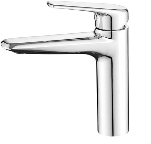 Zoegneer Bathroom Basin Faucet Domestic Undercounter Basin Cold and Hot Mixing Washbasin Splash-Proof Faucet(Silver)