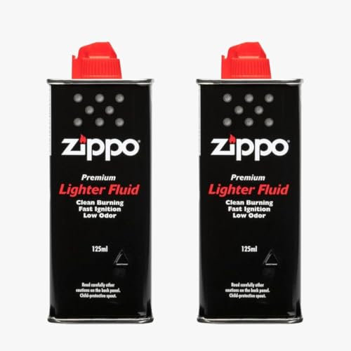ezkart | Zippo Lighter Fuel with Low Odour Lighter Fluid, Works with Zippo Windproof Lighter and Zippo Refillable Hand Warmer, Fast Ignition. (Pack of 2)