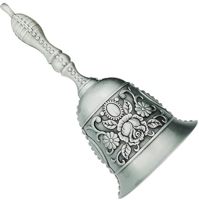 Kleine Glocke, Abendessenglocke, Weihnachtsglocken mit Relief, Vintage, Handglocke aus Messing, ästhetische Dekoration, luxuriös, für Hochzeiten, Hotels, Küche, Klingelton