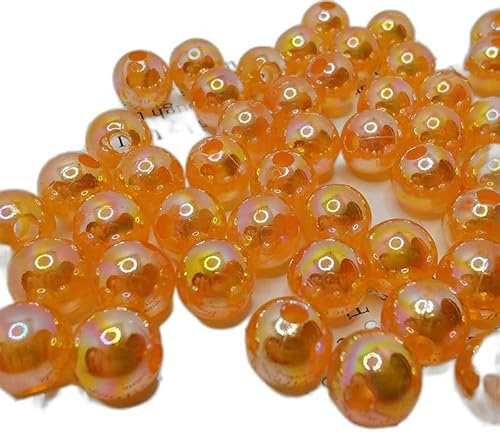 100/200/400 Stück 6/8/10 mm transparente bunte Kunstperlen, bunte Perlen für Armbänder, DIY-Schmuckherstellung-orange-8 mm 200 Stück
