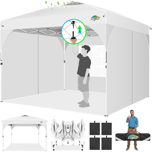 COBIZI Gazebo 3 x 3 m, impermeabile, stabile, invernale, pieghevole, per feste, gazebo da giardino, 3 pezzi laterali, gazebo pop-up pieghevole, per campeggio, festival, giardini, spiagge, negozio con