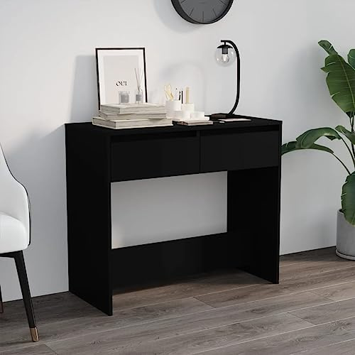 Sufrk Tavolo Consolle Nero 89x41x76,5 cm in Acciaio-Tavolo Consolle Allungabile,Tavolo Salvaspazio Multiposizione,Design Moderno Ed Elegante,Consolle per Casa E Ufficio