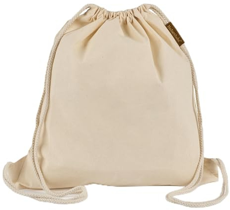 Naturstube® Baumwoll Turnbeutel natur Sportbeutel Zuziehbeutel Gymsack Sack Jute Schule Rucksack Damen, Herren & Kinder