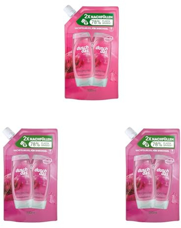 Duschdas Duschgel Magnolie Nachfüllbeutel Duschbad mit verwöhnender Duftformel sorgt für einen erfrischenden Start in den Tag 500 ml 1 Stück (Packung mit 3)