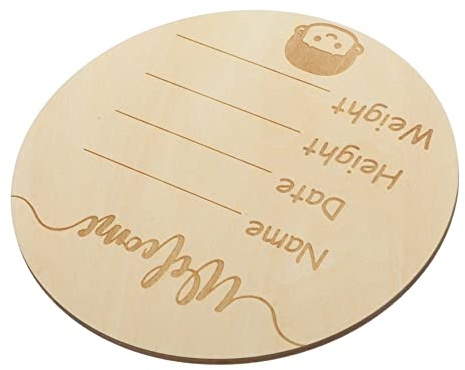 Rundes Geburtsanzeigeschild für Babys, Basswood Plywood | Handgefertigt, Schöne Druckoptik, für Kinderzimmer und Wohnungsdekoration, Passend zur Hauswarming Dekoration