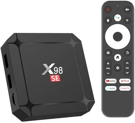 Puersit Android TV BOX 10.0, Box Android TV X98SE avec Allwinner H313 Quad Core Arm Cortex A53 CPU Support 4K HD Dual WiFi 2.4G/5.8G WiFi6 BT5.0 100M LAN Enternet Smart TV Box Android