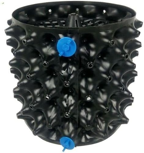 POSH Vaso traspirante con pareti profilate, favorisce una crescita sana delle radici, ideale per la casa e il giardino, colore: nero o bianco (nero, 5,4 l)