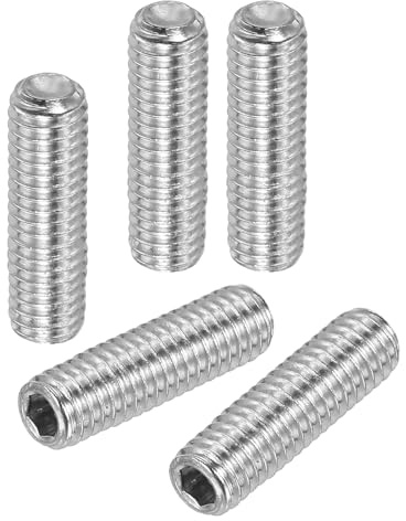 PATIKIL 50 stycken skruvar set, M6 x 18 mm hexagon grovskruv 304 rostfritt stål insexkant gängstift för fäste dörrhandtag vattenkran lampreparation