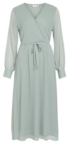 Vifalia V-hals L/S midiklänning – Noos/Dc, Grön Milieu, 36