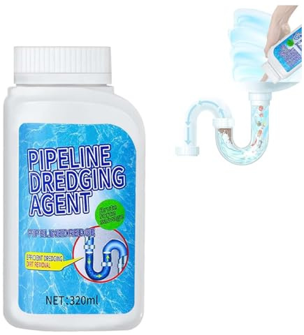 Delighteal - Detergente per tubi di scarico, agente di dragaggio per tubazioni, potente agente di dragaggio per tubazioni di cucina e servizi igienici, scioglie oltre 200 blocchi, rimuove gli
