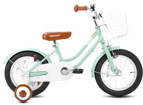 STITCH Bubble 12 Zoll Kinderfahrrad für 2-4 Mädchen Fahrrad, 12 Zoll Mädchen Fahrrad mit Stabilisator und Korb, grün