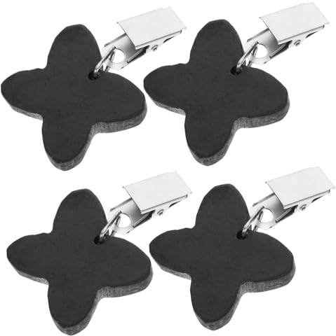 Mobestech 4pièces Poids De Nappe avec Clip Métal Noir pour Table Extérieure Anti-Vent Pince Stable pour Camping
