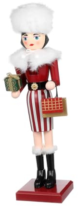 Cabilock Casse-Noisette Bois pour Noël Décoration De Table Figurine De Casse-Noisette pour Cheminée Ou Salon Design avec Tenant Cadeau Et Pochette