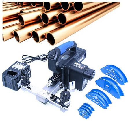 GERAZAHO Elektrische Biegemaschine, 6–22 mm Lithiumbatterie-Biegemaschine, 9 s 90 ° Schnellbiegewerkzeug für Kupferrohre, für weiche Kupfer, Eisenrohre und Aluminiumrohre