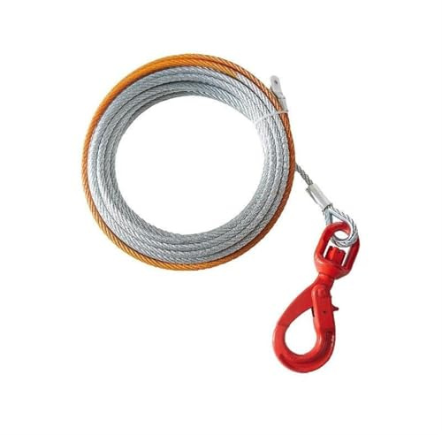 Corda Traino Auto Cavo for verricello in acciaio zincato da 50/75/100 piedi, resistenza alla rottura 3/8 pollici, fune for for SUV, grandi veicoli fuoristrada(100ft)