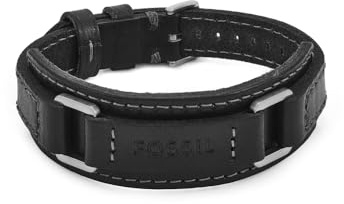 Fossil Herren Leder mit Schnallenverschluss Armband