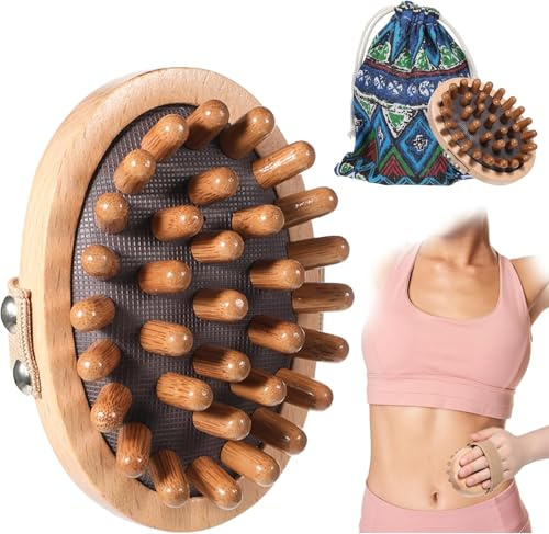 Xizhiwan Massagekamm aus Holz, geeignet für Körper und Kopf, Meridian und Akupunkt-Massagebürste, Holztherapie-Massagewerkzeug, verwendet für Bauchfett, Lymphdrainage, Druckbürste, verwendet zum