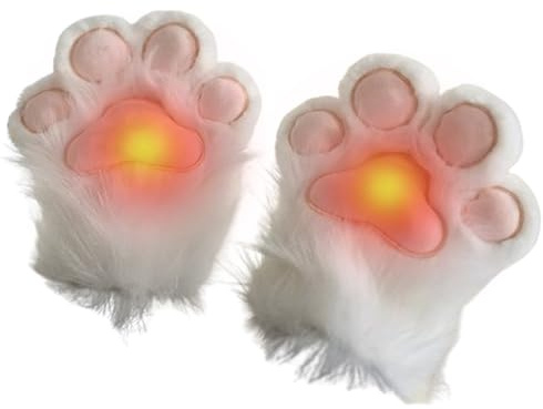 Furry Paws, Animal Character Design, 1 Par, Plysch Furry Cat Claw Handskar, Fáux F?r Fóx Paws Vantar, Snyggt Tillägg, För Pojkar Flickor Jullov