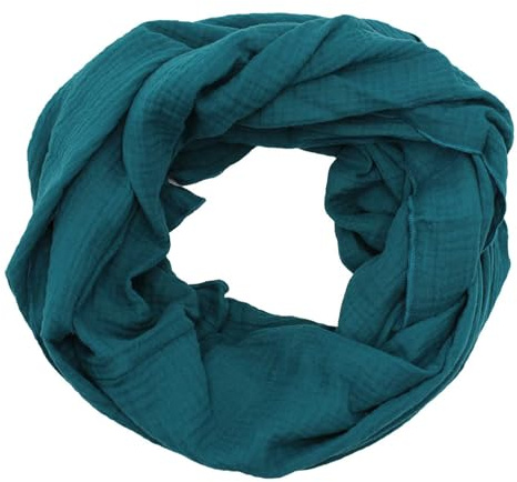 Musselin Loop Schal Schlauchschal 100% feine Baumwolle Damenhalstuch Halstuch Damen Frauen Frühling Herbst ca.160 x 70 cm