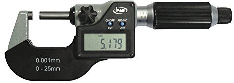 CNC QUALITÄT Digital Bügelmessschraube 0-25 mm - IP 65 Schutz - 2 mm Spindelsteigung - DIN 863