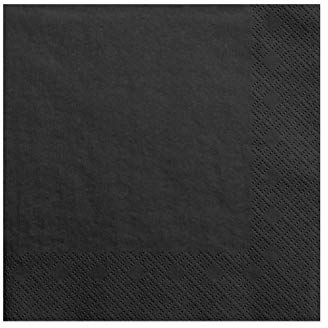 PartyDeco Servietten, 3-lagig, schwarz, 33x33cm, 20 Stck./Pckg. SP33-1-010