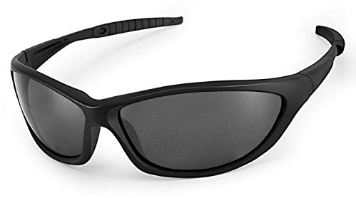 LATEC Polarized Sunglasses, Sports Sunglasses for Men and Women with UV400 Protection TR90 Unbreakable Frame Sports Eyewear for Outdoors Cycling Fishing Golf Mountain Ski Running Camping Driving Black
