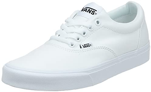 Mens Vans Size 9, Doheny Sneaker Triple White Canvas Lace Up Shoes, Low Top Men's Trainers, Lightweight Old Skool Sneakers by Vans Skate Shoes (9 UK)