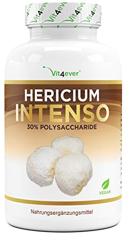 Hericium Erinaceus Pilz - 1300 mg pro Tagesportion - 180 Kapseln - Premium: 30% Polysaccharide & 5% Beta Glucan - Laborgeprüft - Hochdosiert - 100% Igelstachelbart Pilz Extrakt - Vegan