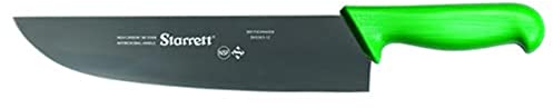 Starrett Professional Stainless Steel Chefs Kitchen Knives - Wide Straight Profile - 12-inch (300mm) - Green Handle