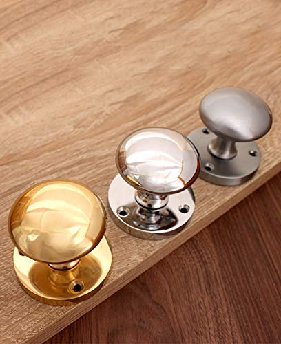 Infinity Decor Solid Brass Victorian Round MORTICE Latch Door KNOBS Pull Handles Set (Polished Brass)