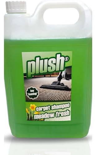 Plush Carpet Cleaner Solution, Pet Carpet Shampoo Spot Stain Remover 5L | Meadow Fresh Scent - Powerful machine carpet shampoo that lifts deep dirt and stains, neutralises odours leaves carpets fresh