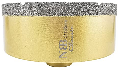 NBB vakuumgelötete Diamant lochsäge mit M14, Klassischer goldener Typ, zum Trocken- oder Nass bohren auf Porzellan, Keramik, Fliesen, Granit, Marmor, schnell, langlebig, für Winkelschleifer (1, 120mm)