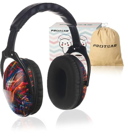 Kids Noise Cancelling Headphones,25dB NRR Hearing Protection,Noise Reduction,Sound Proof for Kids,Toddler Earmuffs for Concert,Airplane,Autism,Monster Jam,Travel,School(B-B-FireW)