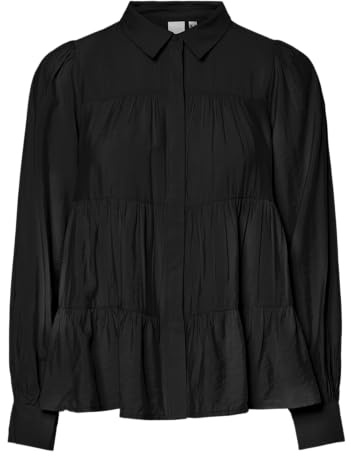 YAS Yaspala Ls skjorta S. Noos blus, Svart 1, M