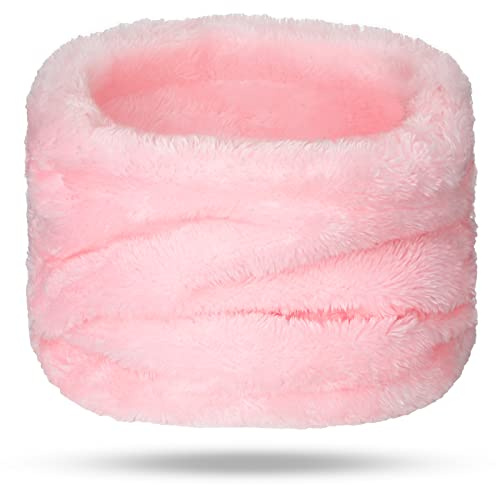 Neer Scaldacollo in Pile Spessa Sciarpa per Collo in Peluche Sciarpa a Tubo Termiche Invernali per Bambini 1-5 Anni, Rosa