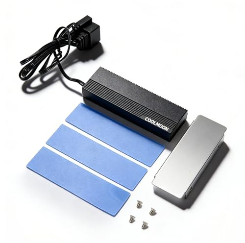 M.2 2280 Kühlkörper, NVME M.2 Aluminium Kühlkörper mit RGB Led für SSD Festplatten, Dual Interface, 5V 3 Pin mit Wärmeleitpad