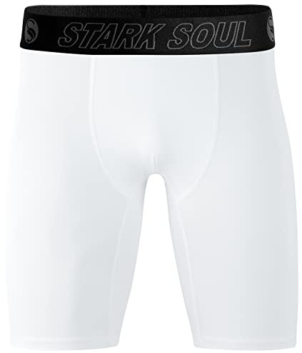 STARK SOUL® Compression Short - Kompressionshose kurz, Herren Sport Shorts |Farbe: Weiss | Grösse: XXL